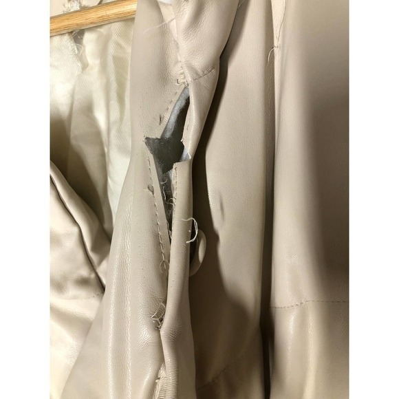 Something Navy Faux Leather Coat Puffer XL - Picture 10 of 13